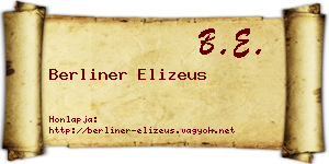 Berliner Elizeus névjegykártya